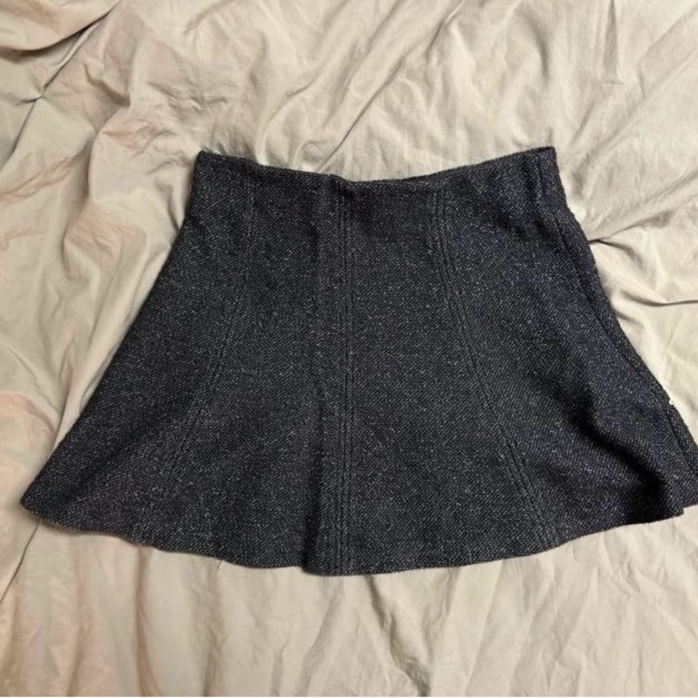 LOFT Gray Mini Skater Skirt for Casual Wear